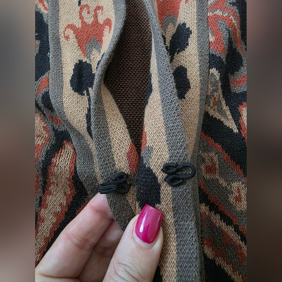 Soft Surroundings Jacquard Sweater Cardigan Paisley Tapestry Suzani Boho - Picture 5 of 7